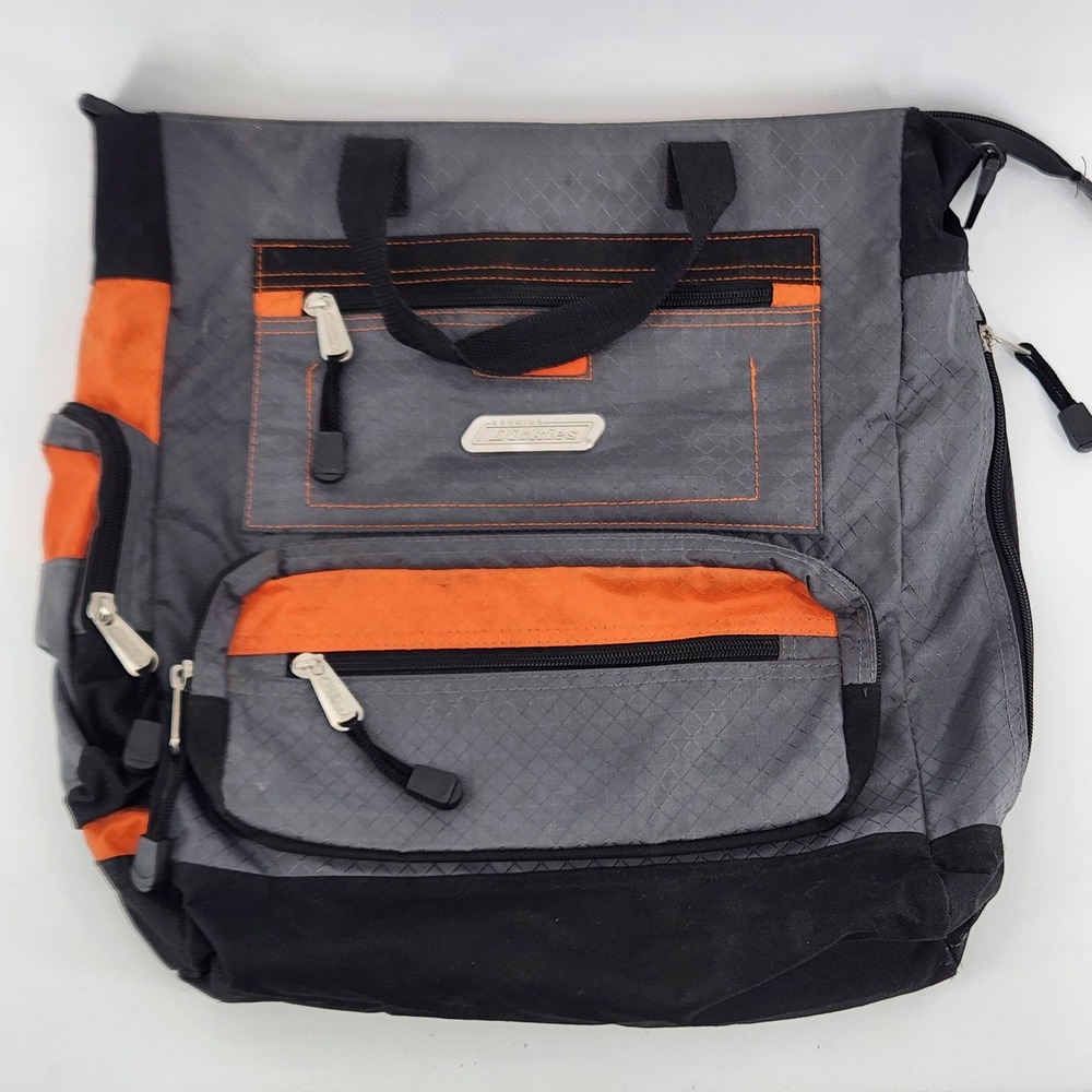 Genuine Dickies Utility‎ Tote Bag Grey Orange Ripstop Multi-Pocket Work Gear Bag